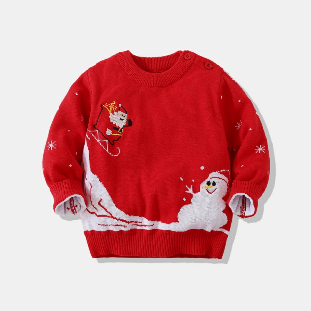 Kids Santa Long Sleeve Pullover Sweater